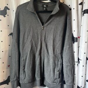 Calvin Klein Gray Zip Up Sweater